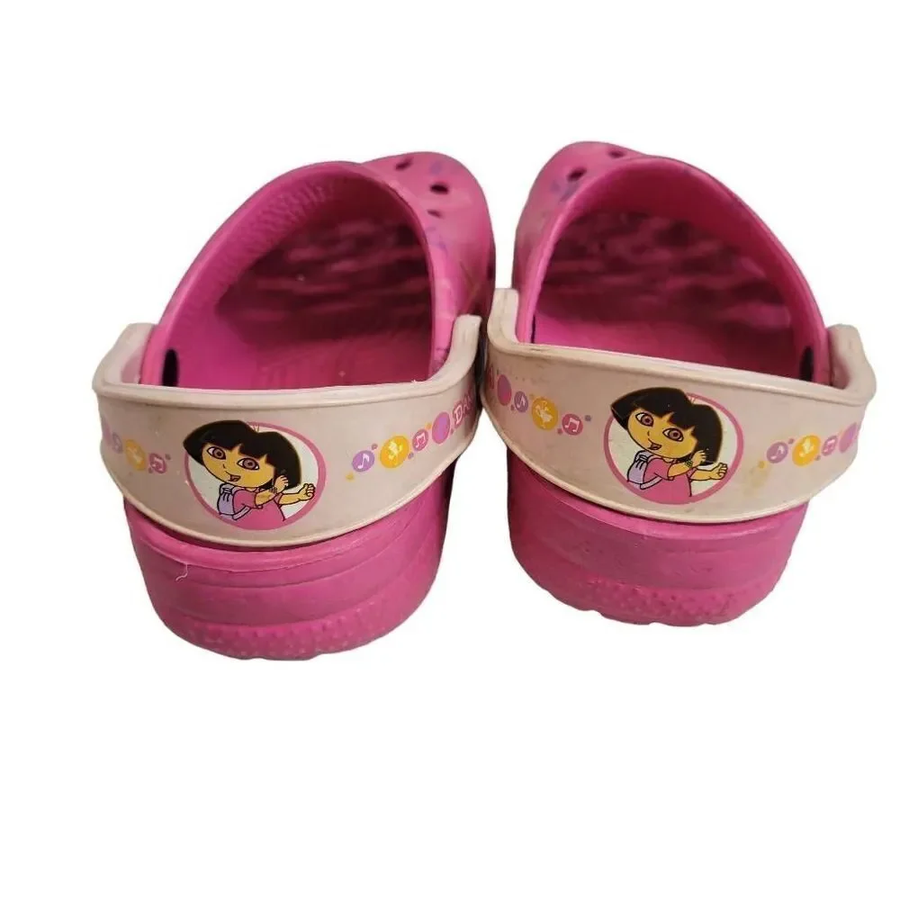 CROCS Pink Clog Sandals Girls Size 8 9 Baila Dance Dora Explorer